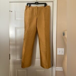 OSCAR de la RENTA – Gorgeous Marigold Finely Woven Cotton Silk Wide-Leg Pants